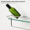 Silver Tempered Glass Floating Shelves with Stainless Steel and Towel Rod